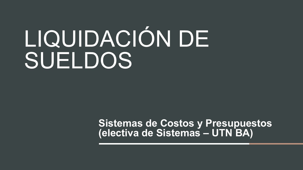liquidación de sueldos